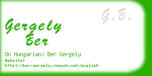 gergely ber business card